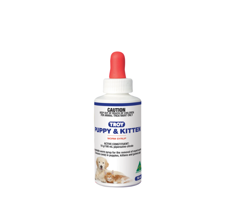 Troy Puppy and Kitten Worm Syrup 50ml